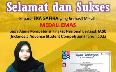 MAHASISWA TADRIS KIMIA FTK UIN MATARAM RAIH MEDALI EMAS PADA AJANG KOMPETISI MAHASISWA TINGKAT NASIONAL
