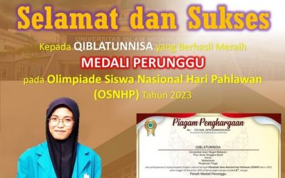 Mahasiswa Tadris Kimia FTK UIN Mataram Raih Medali Perunggu di Olimpiade Siswa Nasional Hari Pahlawan 2023